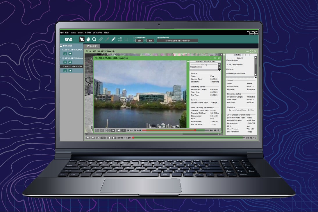 GV-X running on a laptop